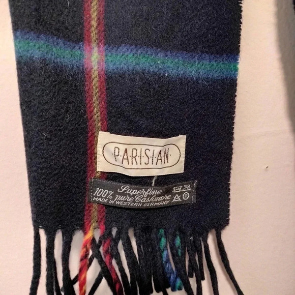 Parisian 100% Cashmere Plaid Tassel Multifunctional Scarf - Picture 2 of 7